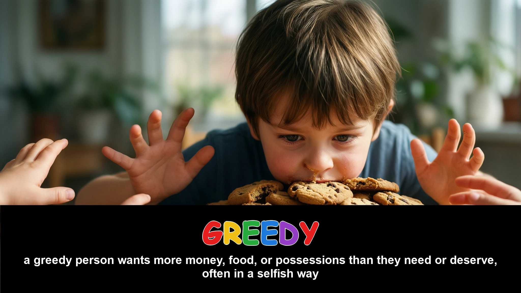 English Illustration for greedy